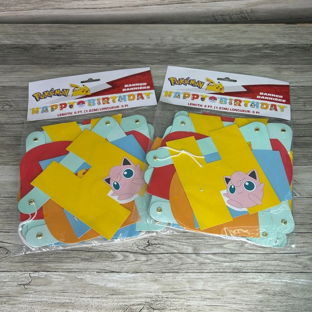 Pokémon Birthday Party Banner Happy Birthday Supply 6ft Set of 2